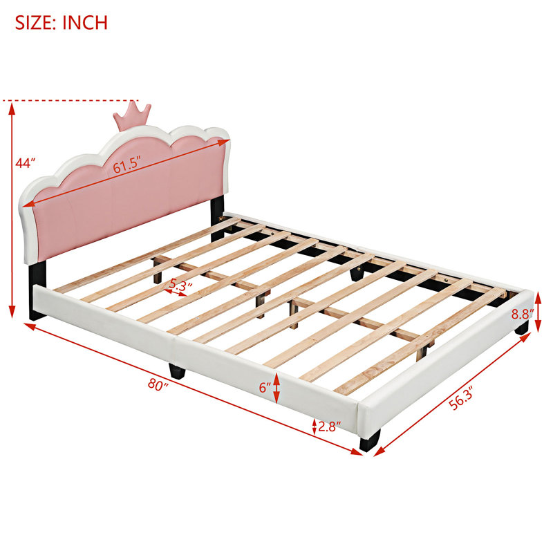 Lit tapissier Platm, Blanc, Double
