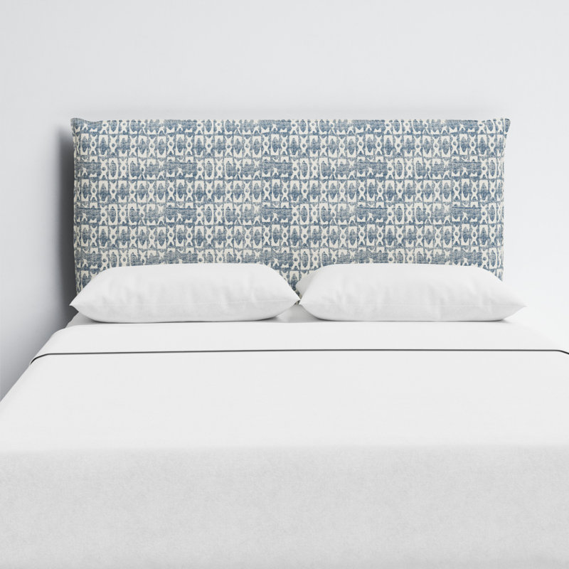 Bessinger Headboard, King, Texture Block Blue