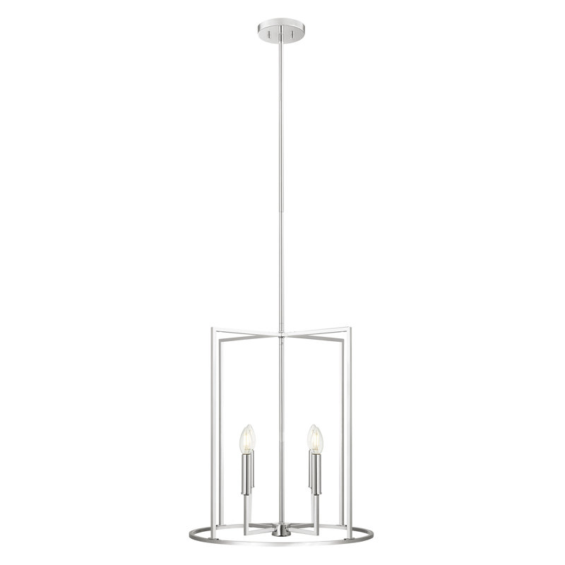 Luminaire suspendu 4 lumières Keldric, Chrome chrome