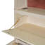 Lit plateforme double en bois avec USB, tête de lit et tiroirs de rangement, crème