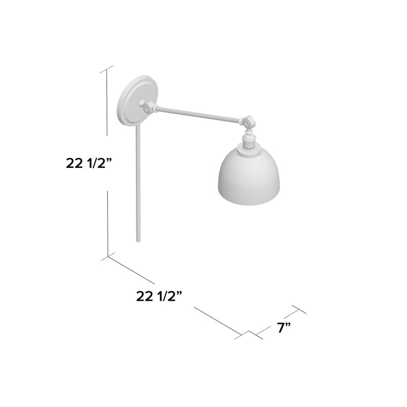 Martucci Plug-in Swing Arm Sconce, Transparent Glass, Oil Rubbed Bronze