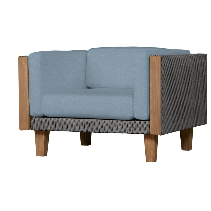 Catalina Outdoor Teak Lounge Chair, Demo Mist, Ivory