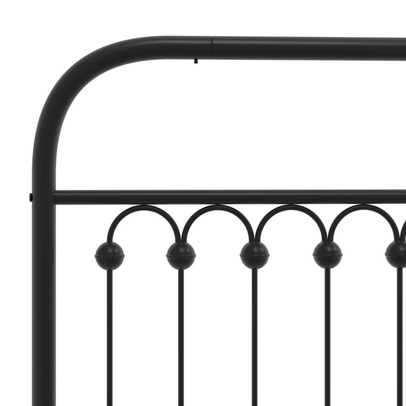 Vidaxl Bed Frame with Metal Headboard, 135cm x 190cm, Black