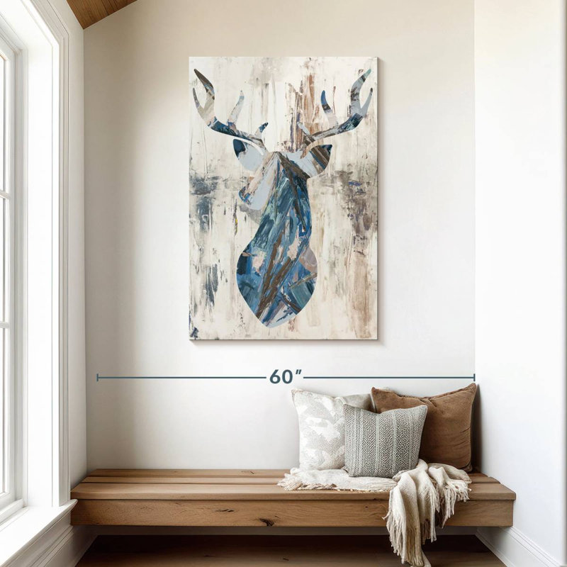 Brampt Blue Rhizome Deer Bust, 45" H x 30" W