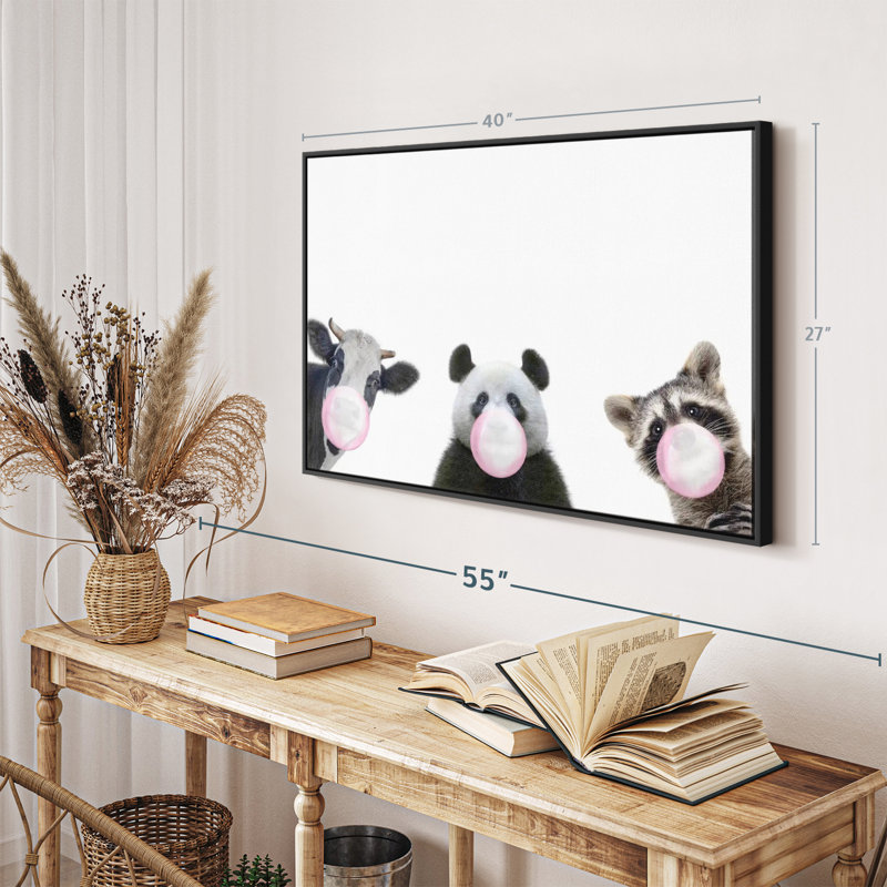 «Three Funny Animals Wall Art», H 27 po x l 40 po
