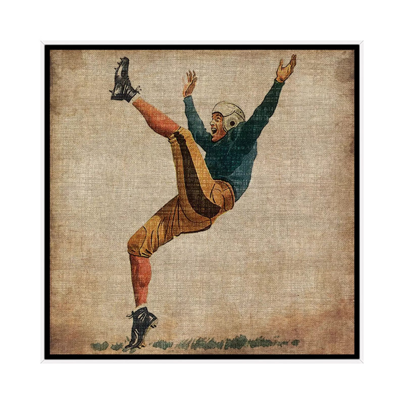 « rétro sports v », impression sur toile, H 12 po x l 12 po x P 1,5 po, Cadre blanc