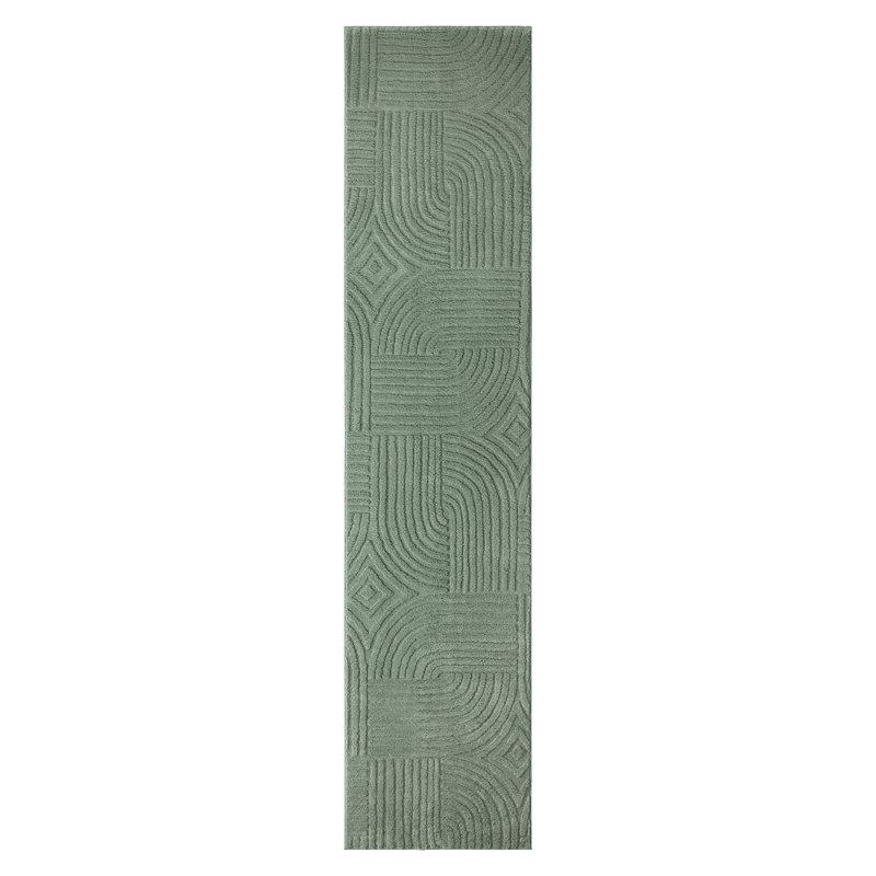 TOWN & COUNTRY EVERYDAY Stone Everwash® Machine Washable Area Rug 1'7x7'2 Sage Green, Runner 1'7" x 7'2"