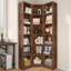 Bibliothèque d'angle à 6 niveaux avec 18 cubes ouverts, haute bibliothèque étroite 3-en-1, unité de rangement réglable pour le salon et le bureau personnel-160604193