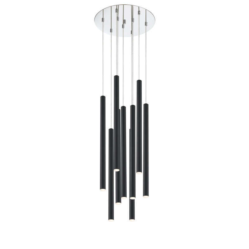 Bowning 9 - Light LED Cluster Pendant, Matt Black
