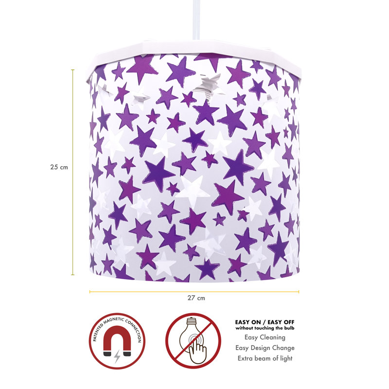 25cm H Plastic Drum Lamp Shade ( Spider ), Purple