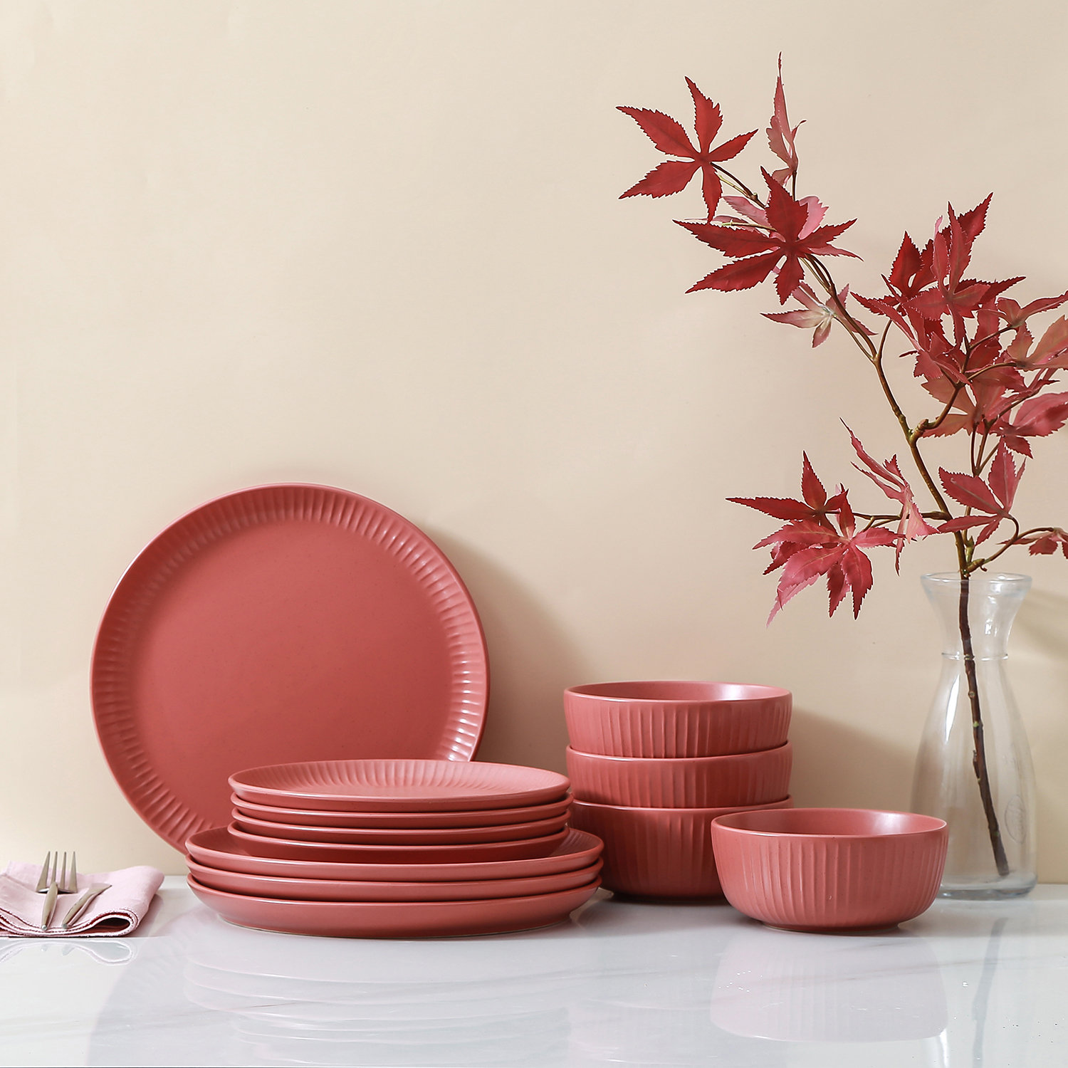 Zeppelin Stoneware Dinnerware Set, Terracotta