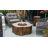 Manchester 42" Outdoor Redwood Concrete Fire Table 45,000 BTU - Includes Lava Rocks & PVC Cover-891788226