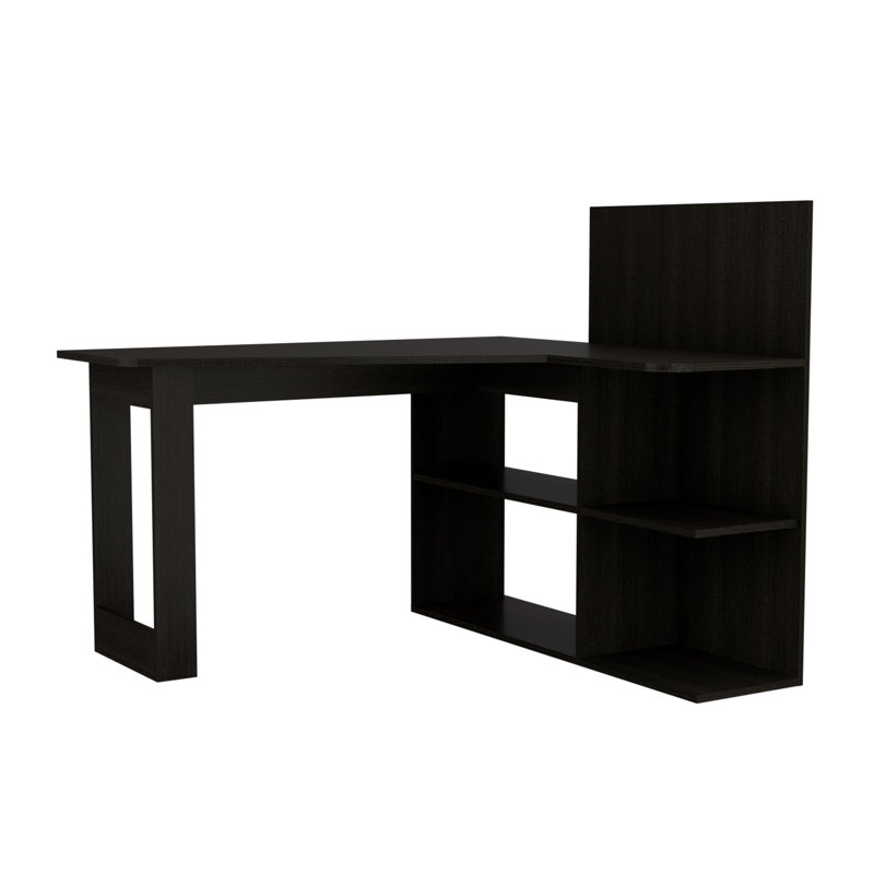 Bureau d'écriture, cinq tablettes ouvertes, Noir