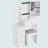 29.2" Small Space Left Bedside Cabinet Vanity Table Cushioned Stool-112902267