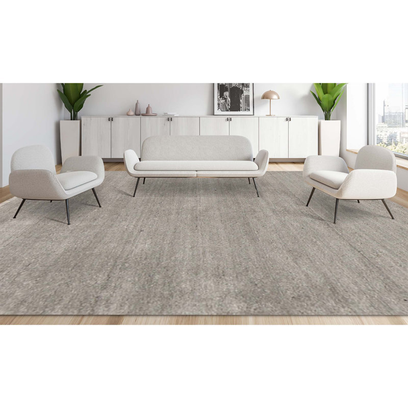 Gabbeh Area Rug in Gray, Rectangle 7'9" x 9'9"