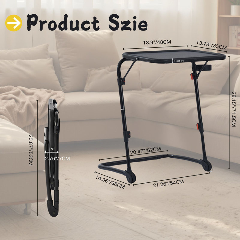 Folding Desk with Adjustable Cup Holder 