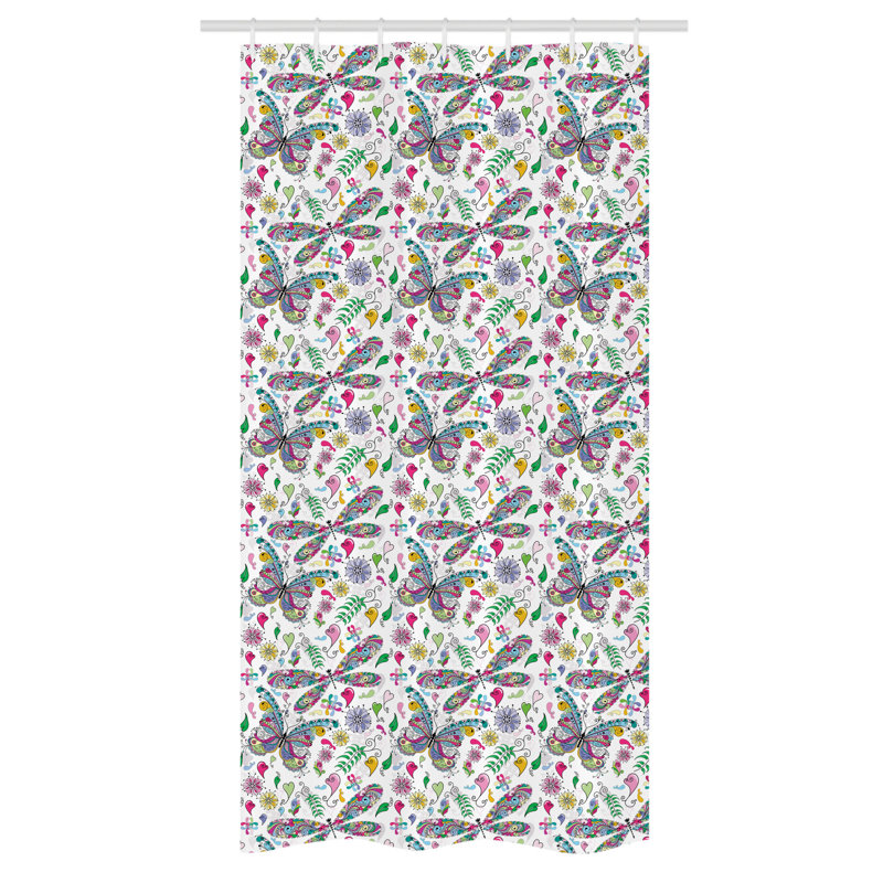 Laticia Floral Shower Curtain with Hooks Included, 72" H x 36" W