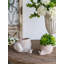 Pot à fleurs décoratif sable et ciment avec finition texturée beige-1909568257
