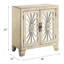 Antique White Console Table Cabinet - 2 Doors Rectangular Tapered Legs 1 Shelf Storage Pattern & Mirror Front Assembled 28"w X 15"d 32"h 28" W 15" D 32" H