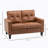 Loveseat With Armrest, Tufted PU Leather Sofa