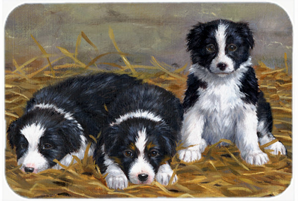 Border Collie Puppies Glass Cutting Board
