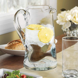 Glass Pitcher with Lid and Spout 50oz/ 1.5L, Hot/Cold Water Pitcher, Iced  Tea Pitcher for the Shelf of Fridge, Easy to Clean, High Borosilicate Glass  Pitcher for Lemonde, Juice and Milk