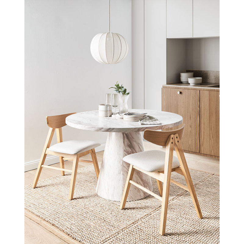 Set of 2 Dining Chairs LACOTA Wood Dark Grey, Light Yellow Wood