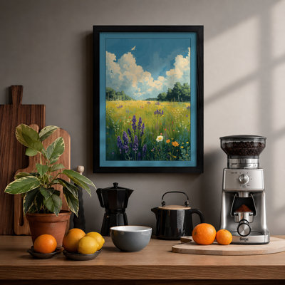 Wildflower Meadow Landscape - Framed Print