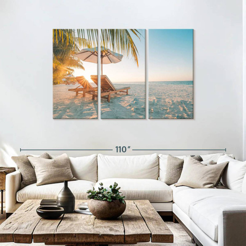 Plage de sable Gillard aux Maldives, H 48 po x l 74 po