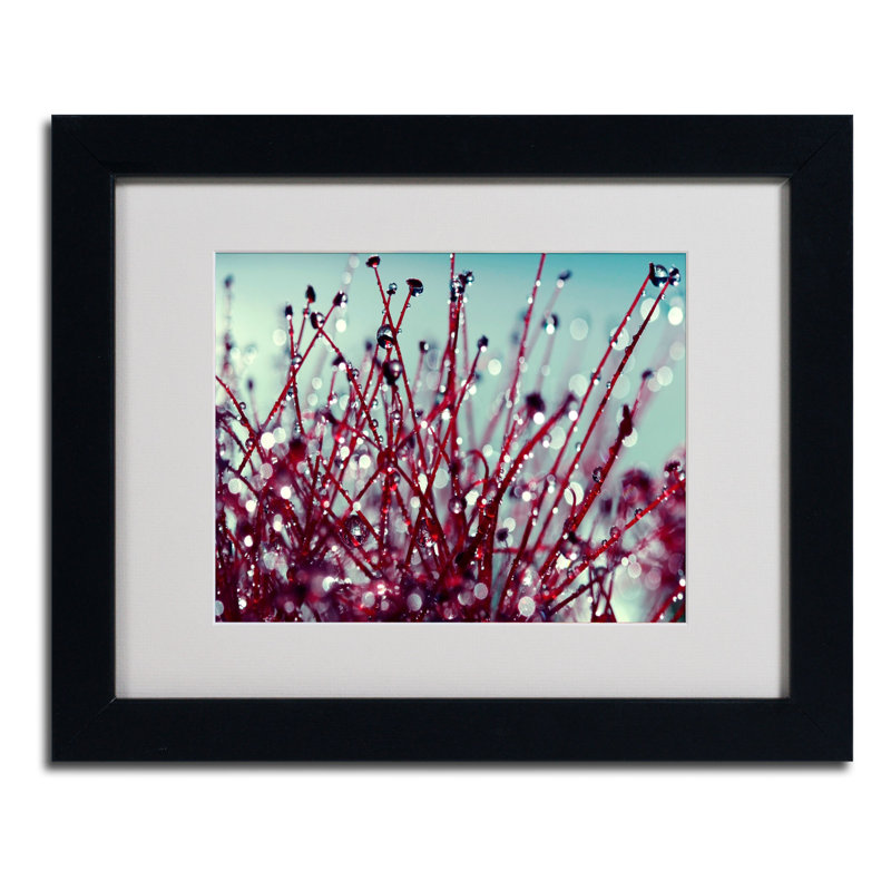 Morning Tunes Abstract Framed Canvas Art in Black Frame