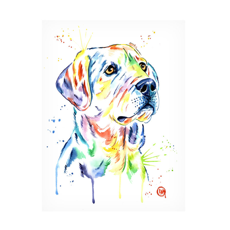 «Lisa Whitehouse Yellow Lab», art sur toile, H 19 po x l 14 po