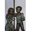 Copper/Metal Kids Playing Under Umbrella Floor Fountain