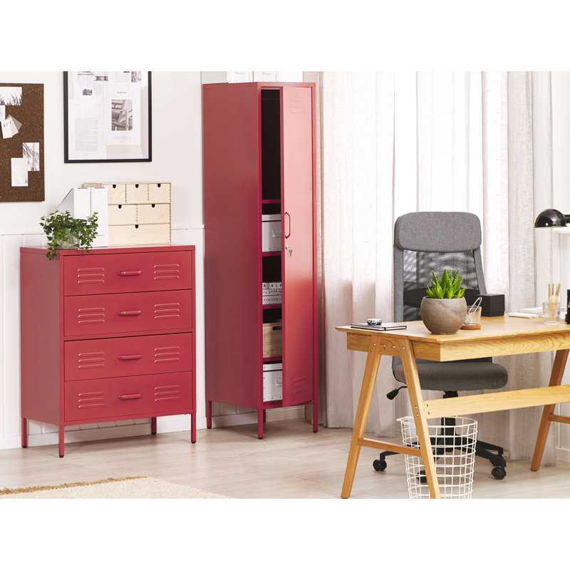 Bronko 1 -Door 5 -Shelf, Red