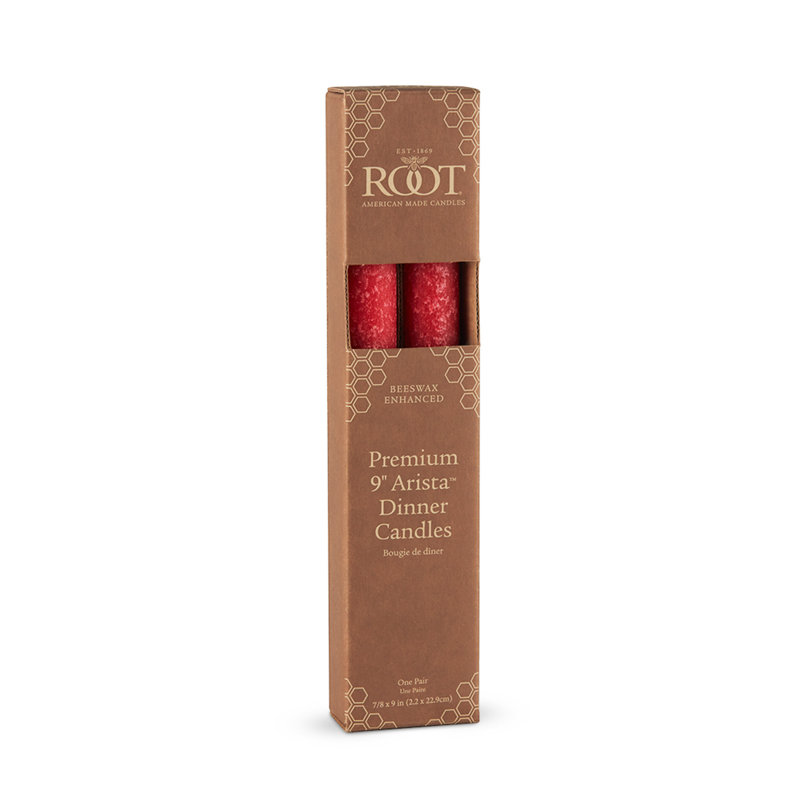 Timberline Arista Dinner Unscented Taper Candle, Red