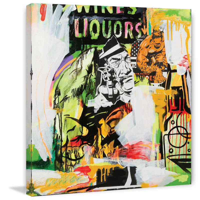 Yellow Abstract Canvas Wall Art, 20" x 20"