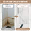 Ensemble de douche mural 3 pièces avec panneau imperméable texturé et découpable en marbre blanc Carrare-133020099