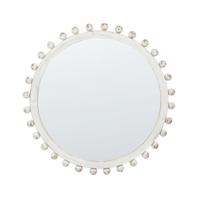 Bernville Solid Wood Round Wall Mirror