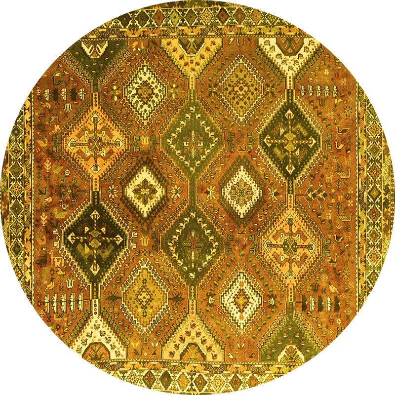 Washable Oriental Indoor Rug, Round 7'