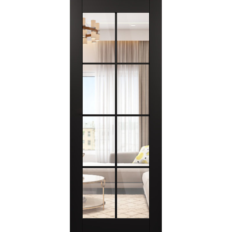 Avon 8 Lite 18 po x 96 po  Dalle de porte intérieure standard en verre manufacturé à noyau solide en verre transparent