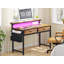 Petit bureau d'ordinateur avec 2 tiroirs et lumières DEL, bureaux à domicile avec poche latérale et support pour écran-171859986-172410960
