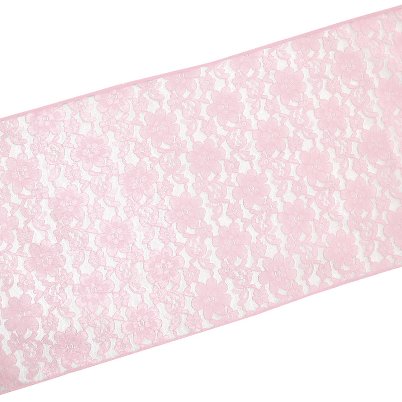 Bagdonas Floral Lace Table Runner, Pink, 12" W x 144" L