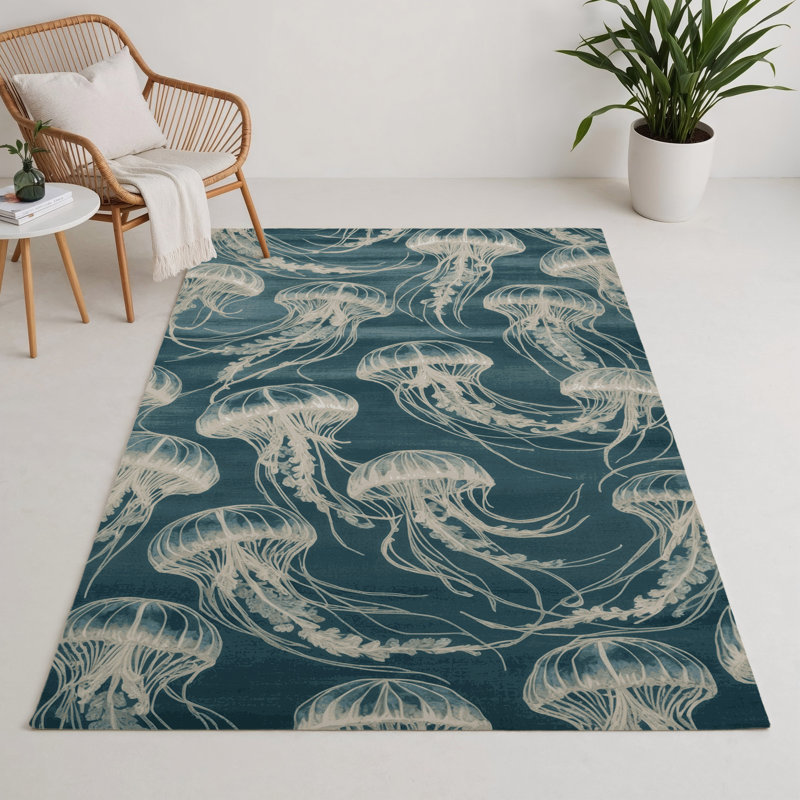 Tapis intérieur et extérieur bleu Nature