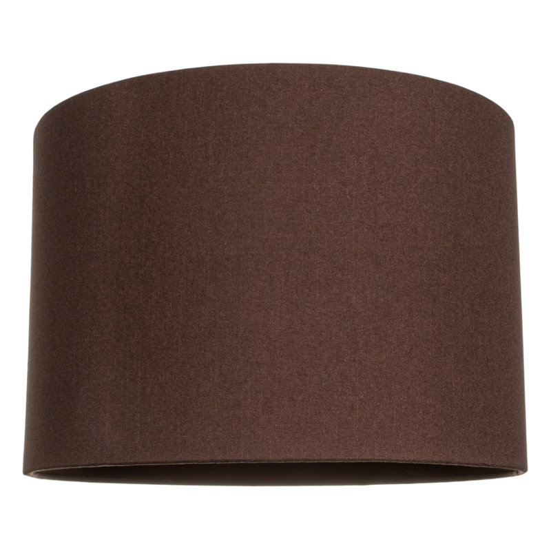 Ibiza Linen Drum Lamp Shade, 20cm H x 30cm W x 30cm D, Chocolate Brown