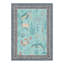 Tapis d'intérieur bleu / rose lavable à la machine Marina avec envers antidérapant-629132448