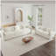 Ensemble de canapés-lits en chenille blanche-216368525