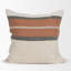 Housse de coussin Mason 22 x 22 carrés crème avec rayures orange-129988181