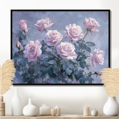 Ikram, aquarelle, lavande, roses, fleurs, roses, art mural