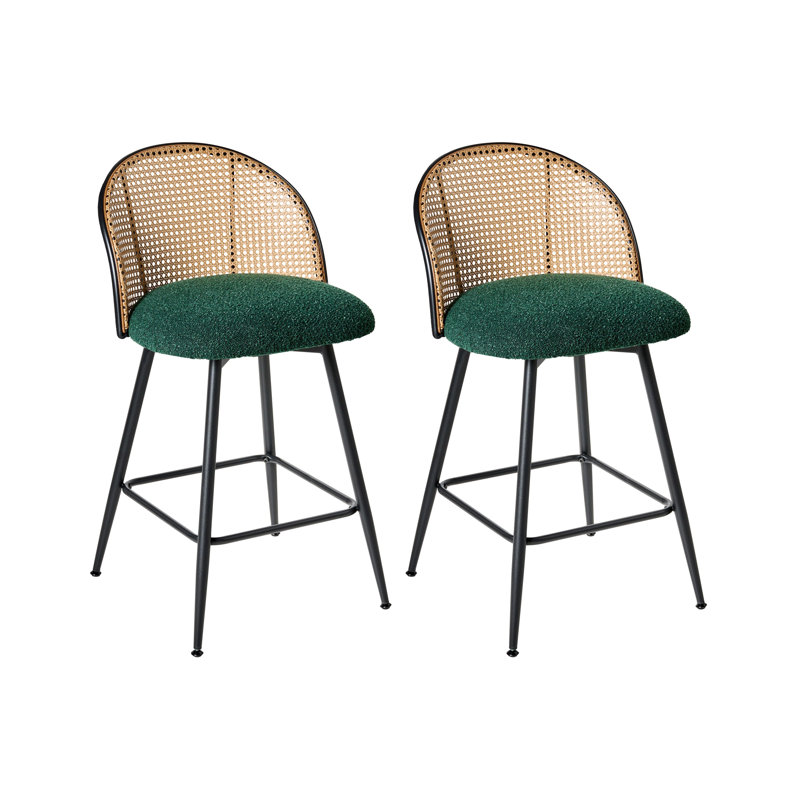 Set of 2 Bar Chairs NATHAN Swivel, 57", Green