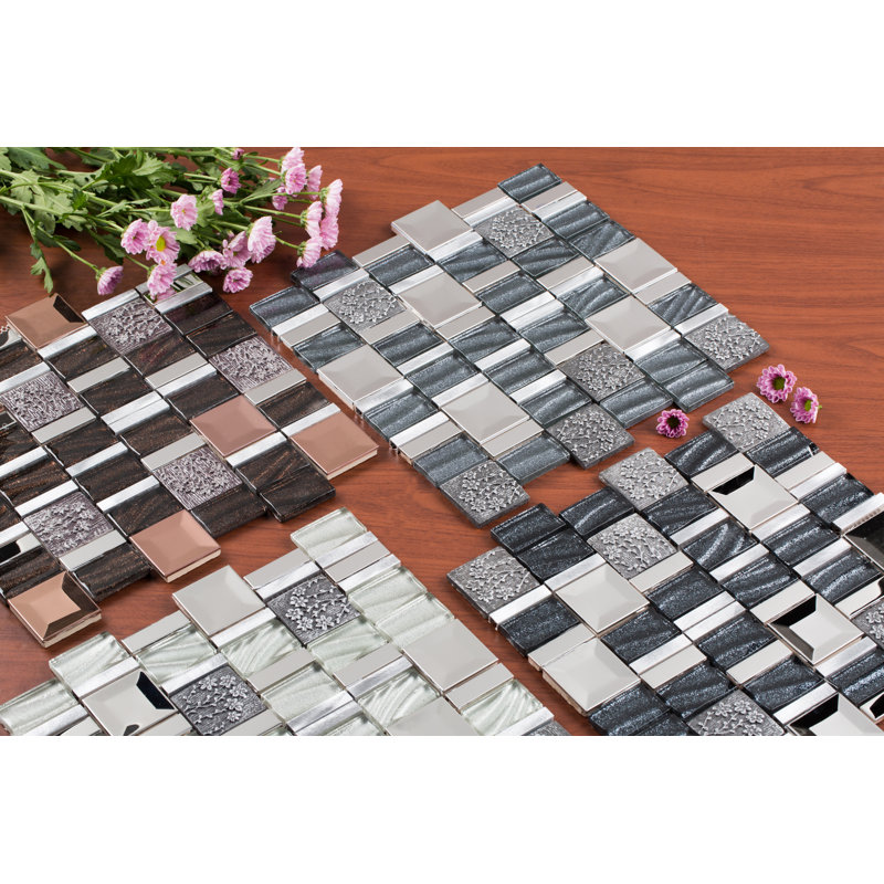 Vitray Random Sized Metal Mosaic Wall & Floor Tile, Brown