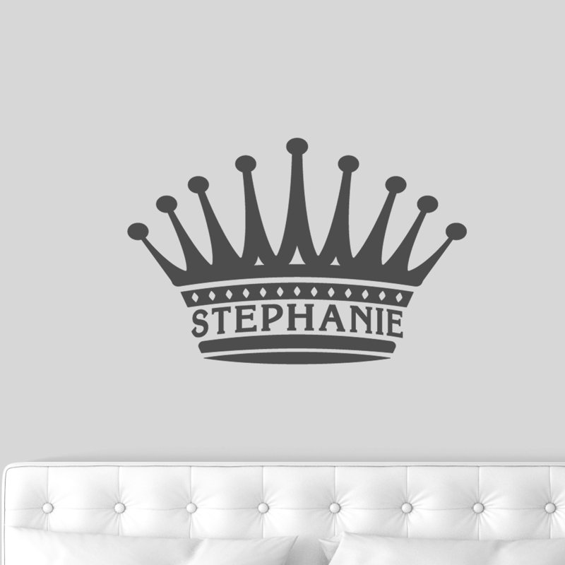 Adhésif décoratif couronne nom / couronne, Gris foncé, Oui